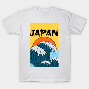 Japanese artwork design, japanese wave, hokusai art, tsunami, japanese culture art, classic japanese art, great wave of kanagawa T-Shirt